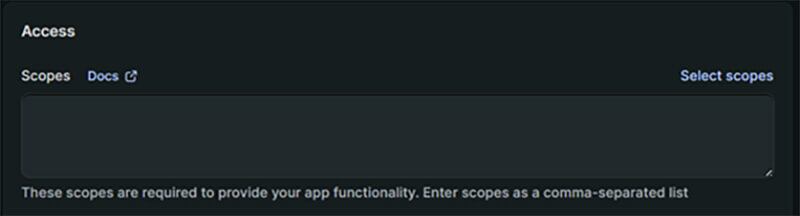 Select Scopes option