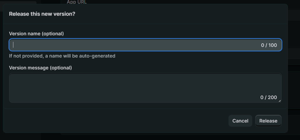 Click release in the confirmation popup