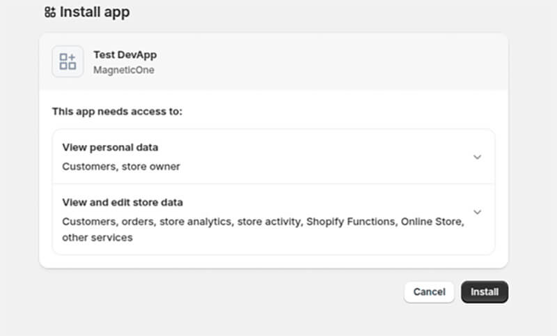 select store for app installation