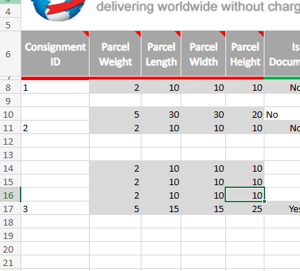 Bulk upload spreadsheet
