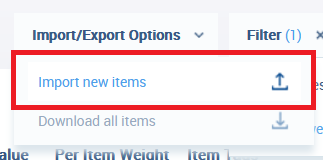 Import new items