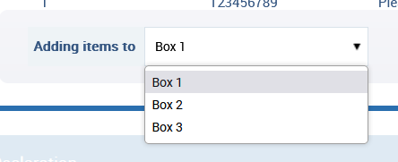Adding items to specific boxes