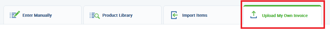 Upload My Own Invoice tab