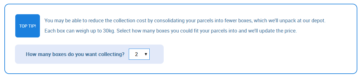 Consolidation option when booking