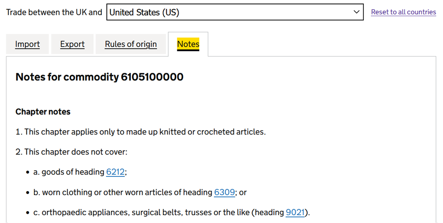 Extra notes in GOV.UK tariff description