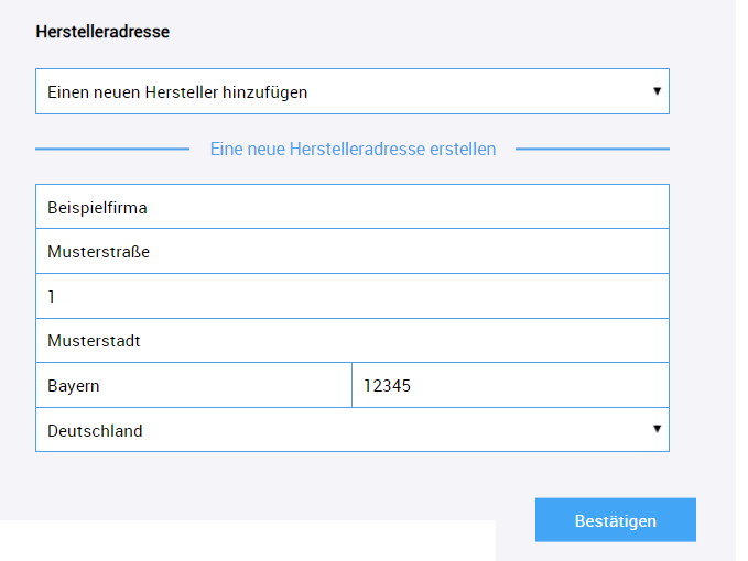 Manufacturer Address
