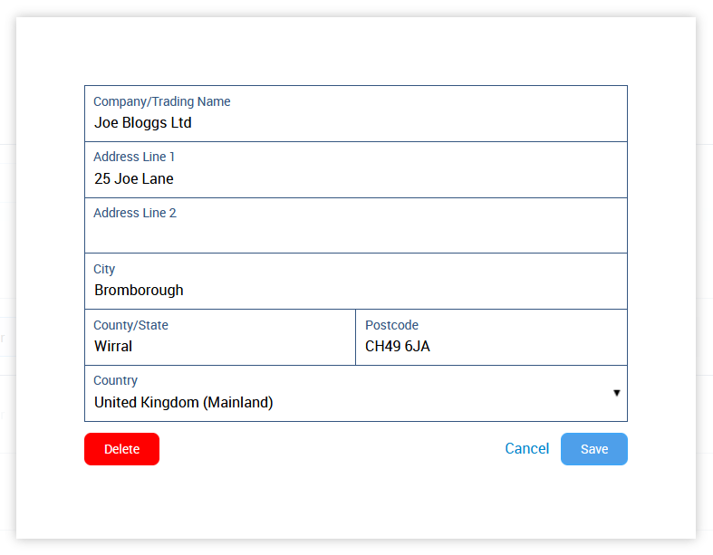 Editing manufacturer details in the Product Library