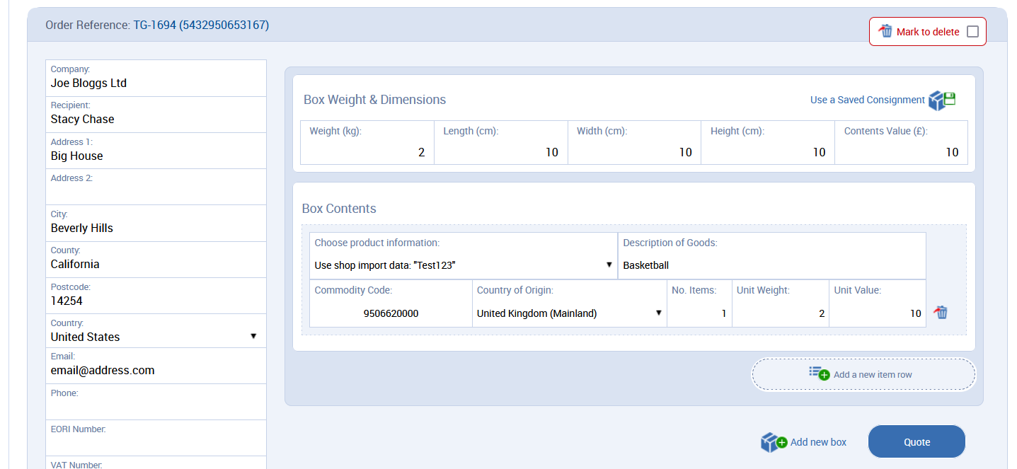 Shop orders page