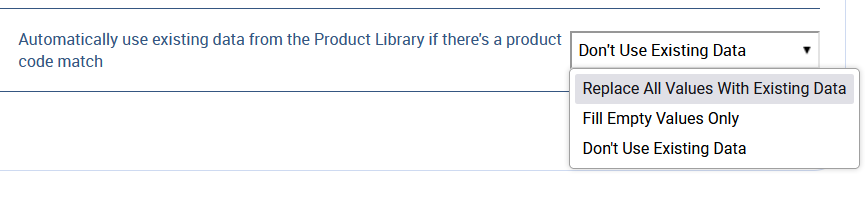Automatic settings dropdown