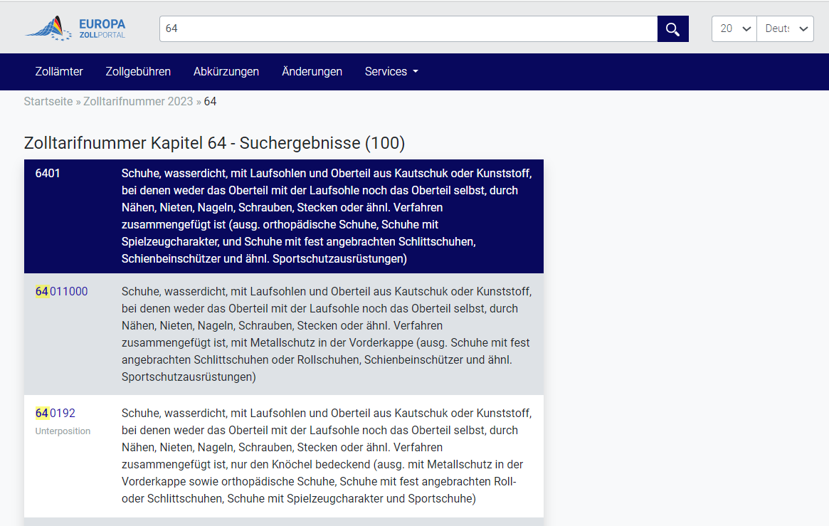 Europa Zollportal